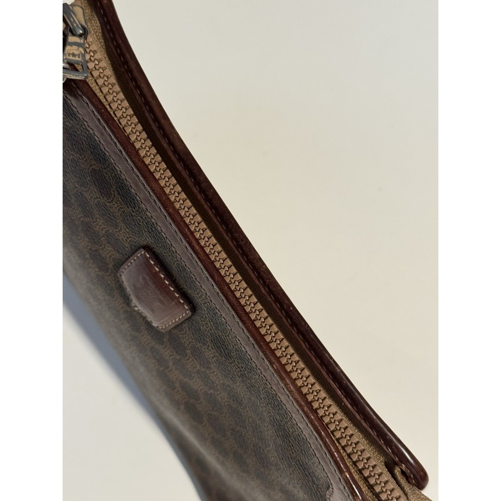 CELINE Triomphe Macadam Leather Clutch Cosmetics Travel Bag Italy Authentic - Picture 6 of 16
